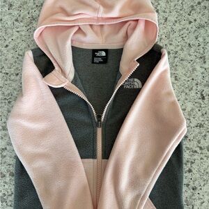 The North Face Soft Pink and Gray Fleece Jacket